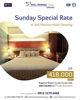 Soll Marina Hotel Serpong Sunday Special Rate
